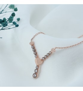 Kalpli Su Yolu Kolye (Rose - Gold)