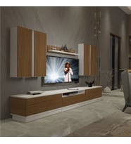 Decoraktiv Trendstyle 8DS Slm Tv Ünitesi Tv Sehpası - Beyaz Ceviz (Beyaz - Ceviz)