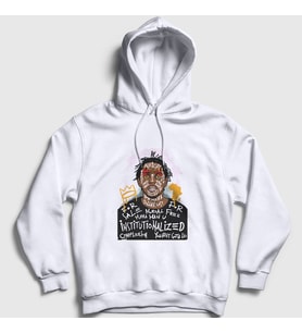 Presmono Unisex Beyaz Kendrick Lamar Kapüşonlu Sweatshirt 350567tt