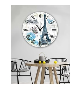 BİLGE LAZER Retro Tasarımlı Duvar Saati 35x35 Cm (Desenli)