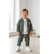 Erkek Çocuk Sweatshirt, Hırka ve Pantolonlu %100 Pamuk 3'lü Spor Takım