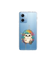 Redmi Note 12 5G ile Uyumlu Splash Kirpi Tasarımlı Şeffaf Silikon Kılıf