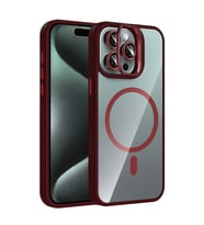 Joko Apple iPhone 14 Pro Max Remim Lensli Magsafe Standlı Kapak - Bordo