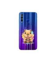 Honor 20 Lite ile Uyumlu Splash Kapibara Tasarımlı Şeffaf Silikon Kılıf