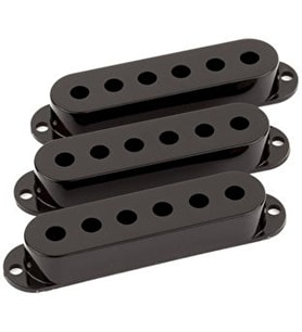 Fender 0991364000 Stratocaster Manyetik Kapağı Seti (3 Adet) - Siyah Orijinal Yedek Parça, Standart Stratocaster Uyumu Ve Dayanıklı Plastik