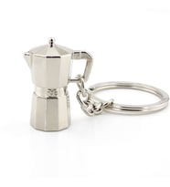 Moca Pot Şeklinde Kahve Sever Parlak Metal Anahtarlık KC098