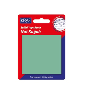 KRAF 7676TR YAPIŞKANLI NOT KAĞIDI 50yp.76x76mm. ŞEFFAF YEŞİL