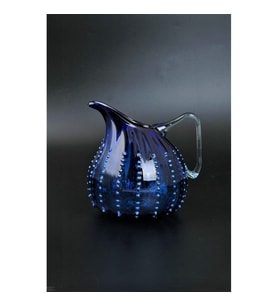 Sofra İçin Sunum El Yapımı Cam Eğik Sürahi Dekoratif Vazo 15x15x12cm 1 Adet