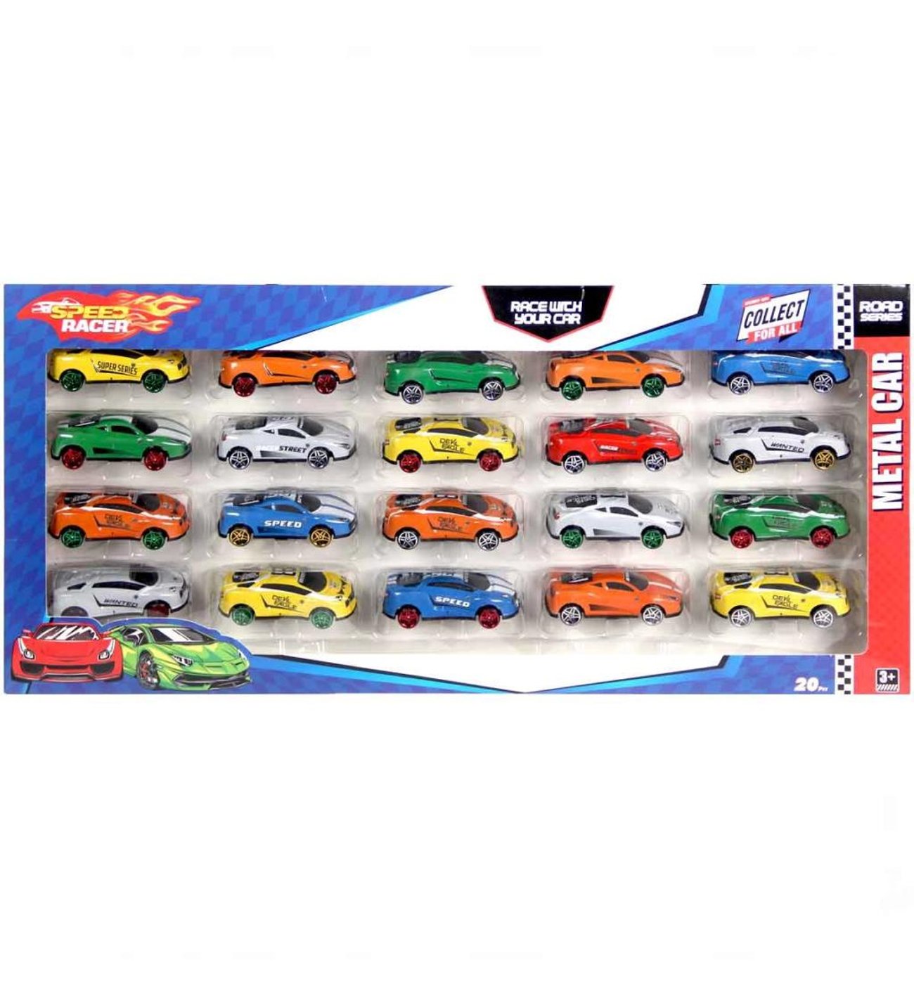 Speed Racer Road Series Metal Model Araba Seti 20'li