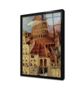 Babil Kulesi Pieter Brueghel Çerçeveli Cam Tablo