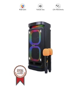 Torima BTS-1989 Rgb Işıklı Karaoke Mikrofonlu Kumandalı Bluetooth Hoparlör (Siyah)