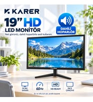 19 İnç LED Bilgisayar Sesli Monitör – 60Hz HD Ready İnce Çerçeveli Masaüstü Monitör