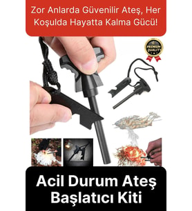 Çok Amaçlı Ateş Başlatıcı Deprem Kamp Acil Durum Magnezyum Çubuk Çakmaktaşı Hayatta Kalma Kiti