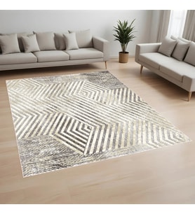 Rovigo Home Dijital Baskı Yıkanabilir Kaymaz Taban Salon Halısı Ve Yolluk RV094-FNL381 (Bej)