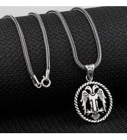Çift Başlı Selçuklu Kartalı Motifli 925 Ayar Gümüş Kolye