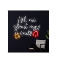Ask me about my naıls Yazılı ve Şekilli Neon Tabela