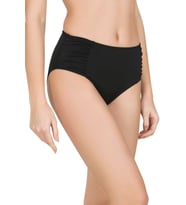 Endeep Kadın Büzgülü Kalın Kenarlı Siyah Bikini Altı