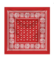 Kırmızı Etnik Damla Desenli 55*55 cm. % 100 Cotton Kare Bandana