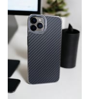 iPhone 13 A+ Kalite  Carbon kaplama telefon Kılıfı (Antrasit)