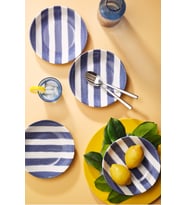 Kütahya Porselen Kütahya Porselen Ocean Line 4 Parça 20 Cm Pasta Tabağı Mavi
