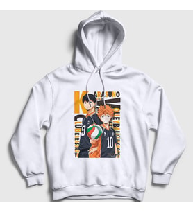 Presmono Unisex Beyaz Team Karasuna Voleybol Anime Haikyu Kapüşonlu Sweatshirt 237873tt