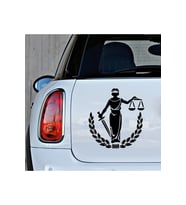 Adelet Simgesi Terazi Araba Oto Leptop Sticker 20cm Siyah Renk