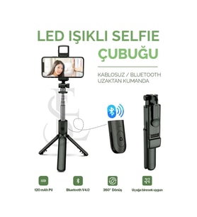 Led Işıklı Selfie Çubuğu Bluetooth Kumandalı Kablosuz Tripot Selfie Monopod Selfie Stick