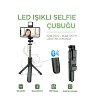 Led Işıklı Selfie Çubuğu Bluetooth Kumandalı Kablosuz Tripot Selfie Monopod Selfie Stick