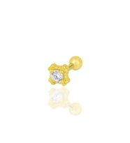 Gümüş altın yaldızlı zirkon tek taşlı Tragus helix Piercing küpe SGTL12199GOLD