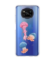 Poco X3 Pro / X3 NFC Uyumlu Deniz Anası ve Mantar Tasarımlı Şeffaf Telefon Kılıfı