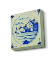 Hollanda Deseni Baskılı Doğaltaş  Magnet(KD-094)Buzdolabı Süsü