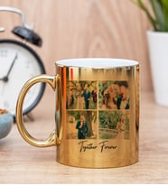 Kişiye Özel Dört Fotoğraflı Gold Kupa Bardak