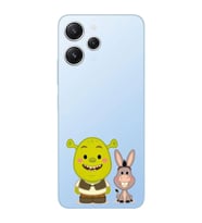 Xiaomi Redmi 12 Uyumlu Uyumlu Shrek ve Eşek Tasarımlı Şeffaf Telefon Kılıfı