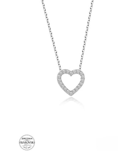 SWAROVSKİ TAŞLI  ZİRCONİA KALP 925 AYAR GÜMÜŞ KOLYE
