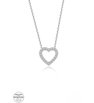 SWAROVSKİ TAŞLI  ZİRCONİA KALP 925 AYAR GÜMÜŞ KOLYE