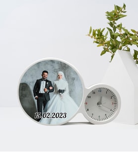 Kişiye Özel Fotoğraflı Tarihli Saatli Sihirli Ayna