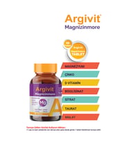 Argivit Magnizinmore Magnezyum Çinko ve Vitamin D İçeren Takviye Edici Gıda 60 Tablet