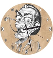 Cakatablo Salvador Dali Karakalem Karikatürize Portre Duvar Saati