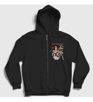 Presmono Unisex Siyah Poster Kim Sejeong Fermuarlı Kapüşonlu Sweatshirt 524108tt
