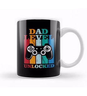 Dad Level Unlocked Gaming New Dad Baby Announcement Fathers Day Daddy To Be Video Game First 07 Kupa Bardak Porselen