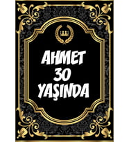 Altın Desenli Klasik Temalı Doğum Günü Afişi 50x70 cm