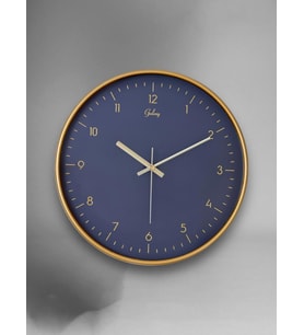 Galaxy D-218-A Siyah Kadran 30 CM Sessiz Akar Duvar Saati Gold