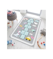 Rovigo Home Dijital Baskı Yıkanabilir Kaymaz Taban Çocuk Halısı RVG4086-SD474 (Gri)