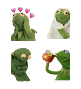 Kermit Meme Çıkartma Seti Tablo Ahşap Poster Dekoratif