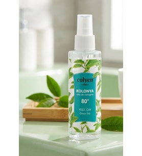 Colyen Parfümlü Kolonya Yeşil Çay Özlü Rahatlatıcı Ve Hijyenik Sprey Başlıklı Kolonya 150 Ml