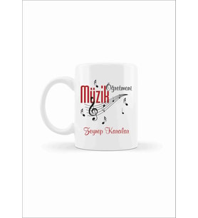 Kişiye Özel Öğretmenler Günü Hediyelik Seramik Kupa Müzik Öğretmeni