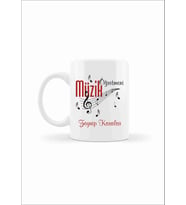Kişiye Özel Öğretmenler Günü Hediyelik Seramik Kupa Müzik Öğretmeni