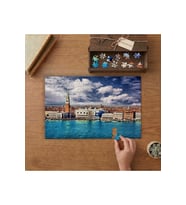 Saat Kulesi- Şehir Manzarası - Deniz Tasarımı 240 parça Ahşap Puzzle Ahşap Kutuda MP01542