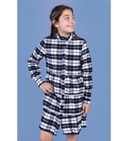 Toontoy Kız Çocuk Ekose Desenli Elbise (Siyah)