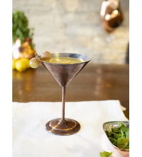 Bakır Kadeh Martini Düz Model Oksit Renk 2'li